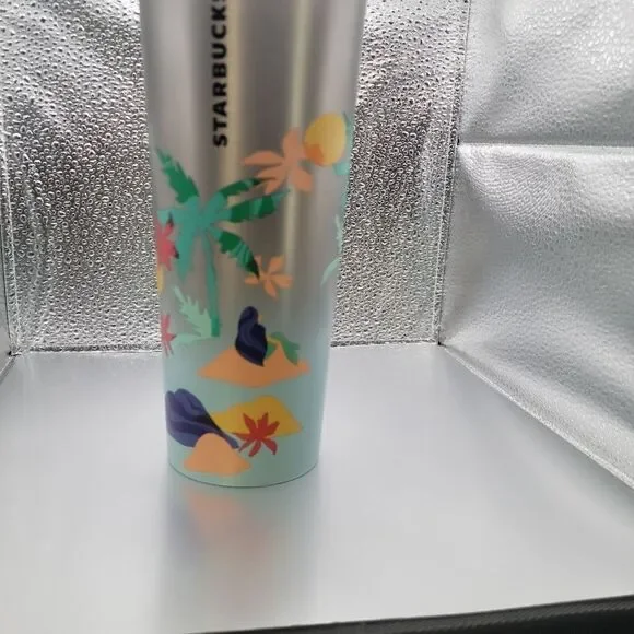 NWT! Starbucks 2020 Desert Palm Gradient Tumbler 24oz Palm Trees Islands Mermaid - Picture 4 of 4